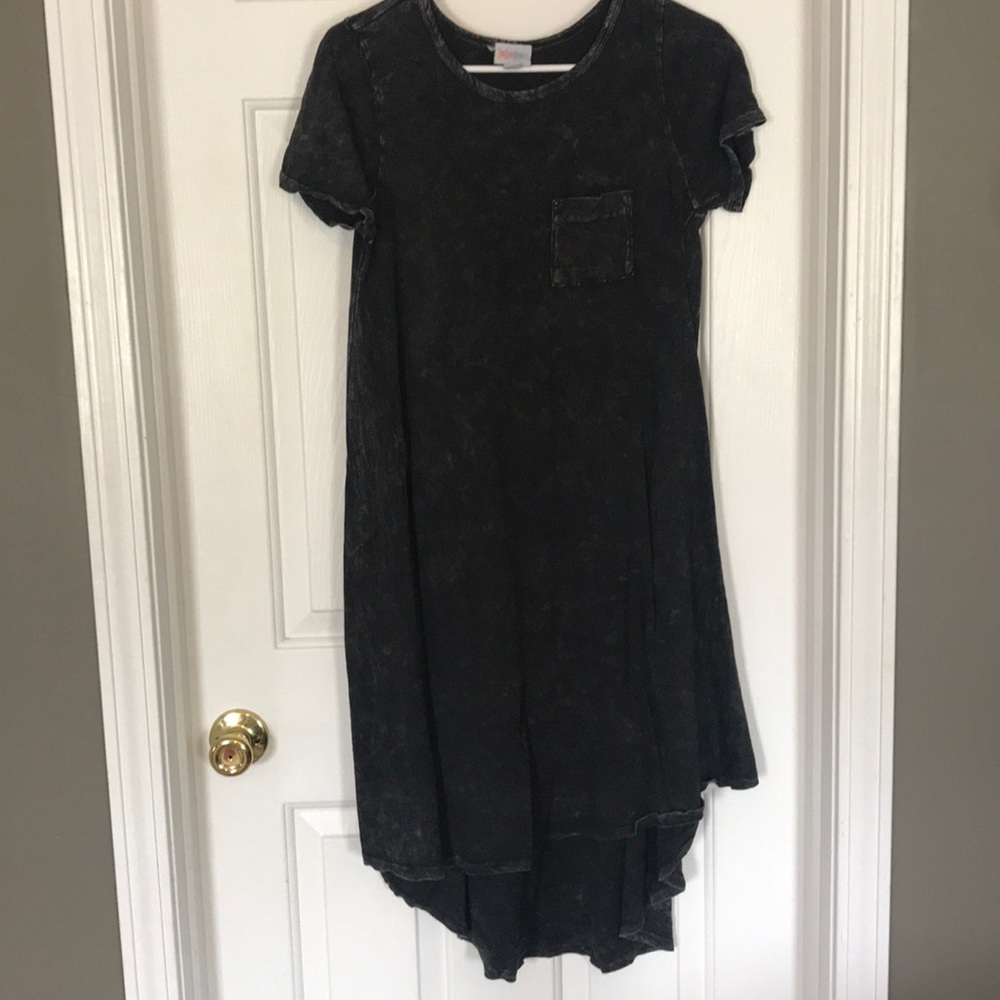 Black acid wash LuLaRoe Carly dress